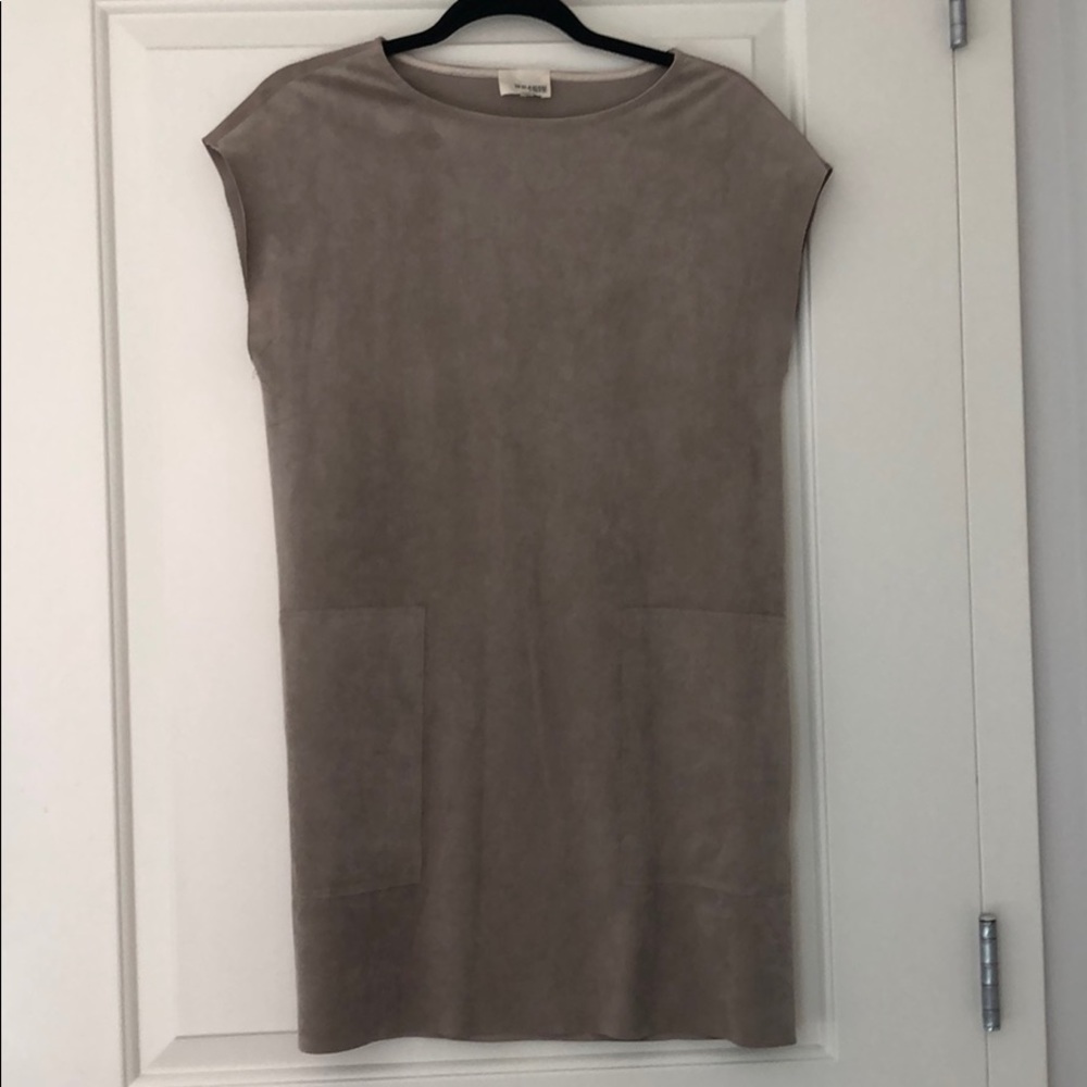 Aritzia Size XS Taupe Vegan Suede Dress